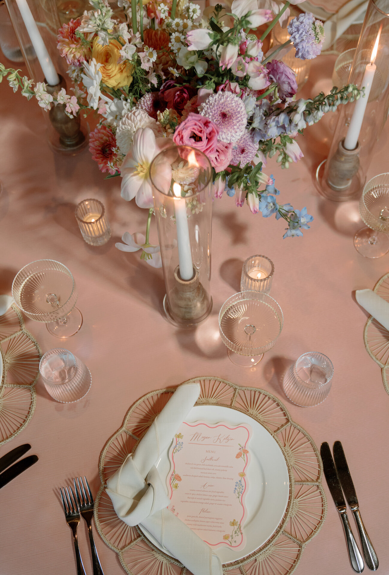 florists-phoenix-az-reception-wedding-place setting-flowers-candles