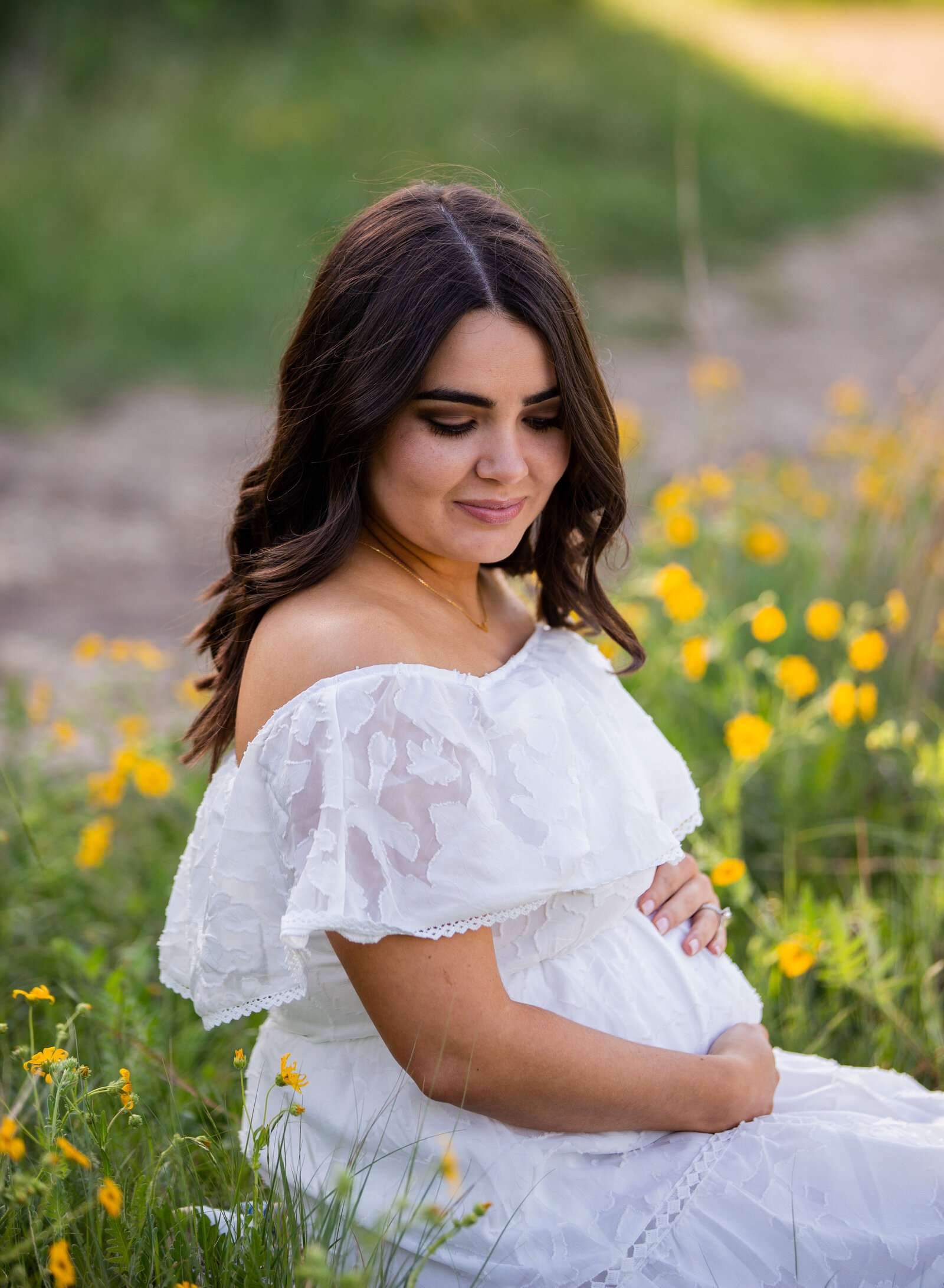 maternity in spring flowers