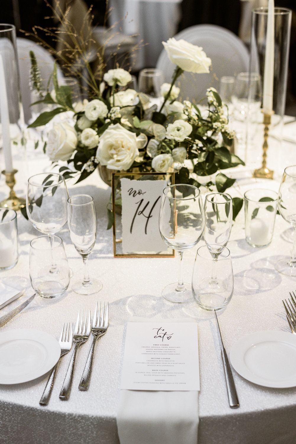 Gold frame table numbers