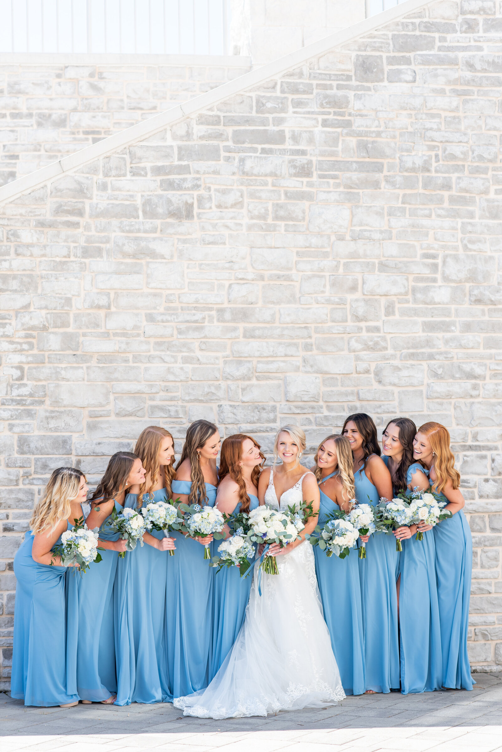 bride with bridesmaids