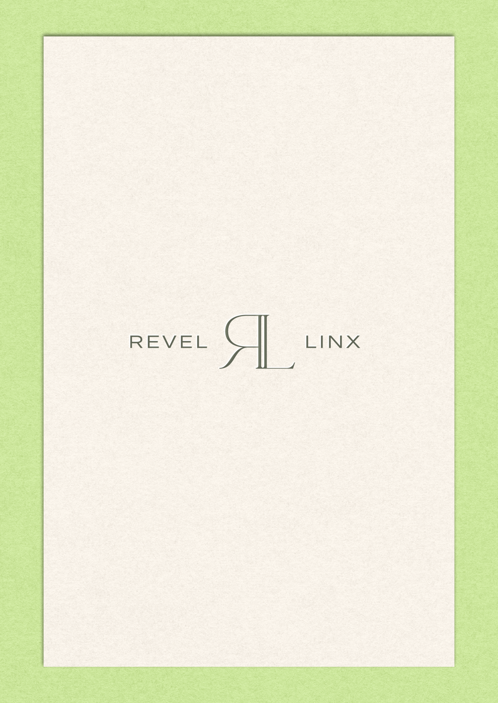 Revel Linx Primary Logo Green Die Cut Mockup