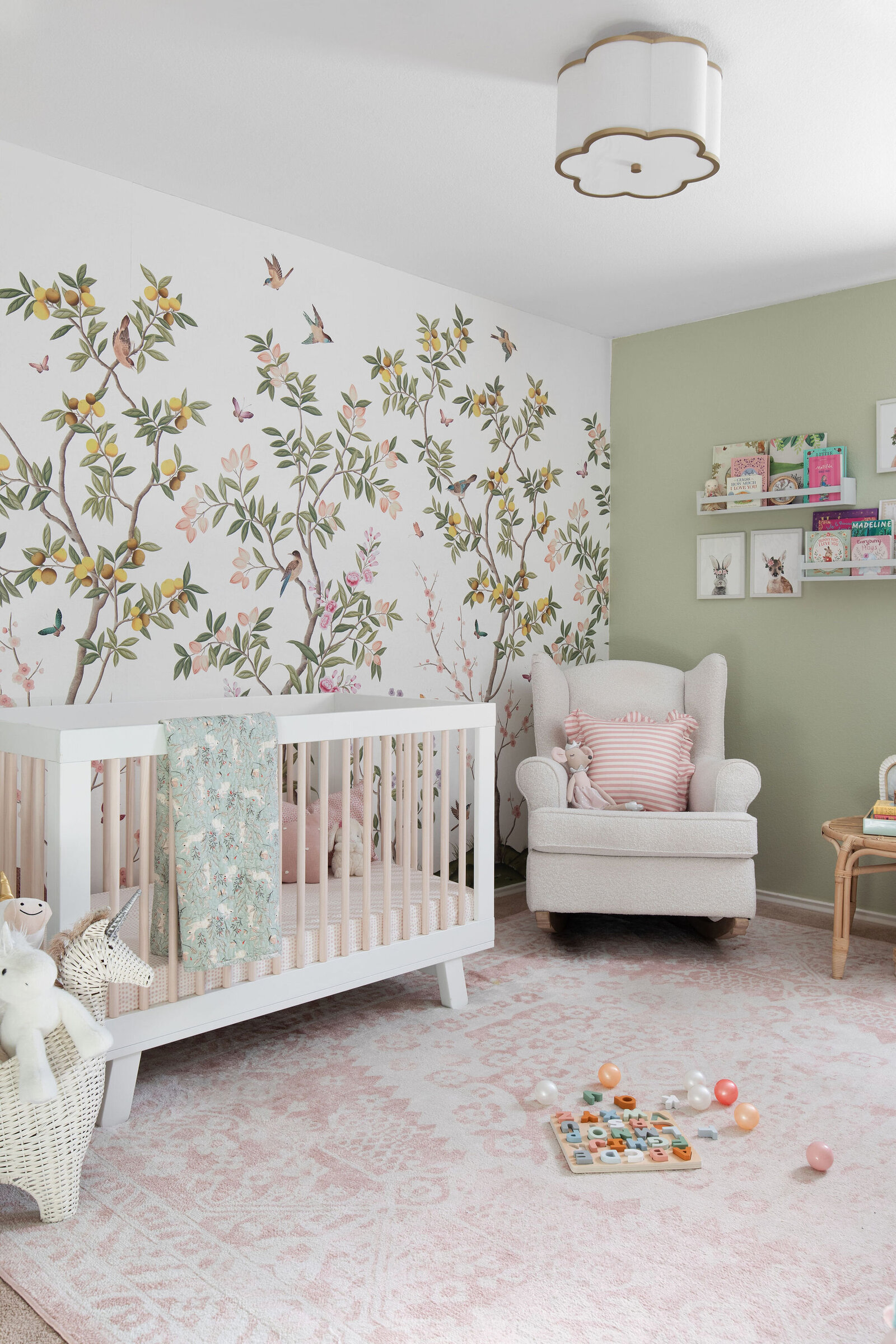 Nuela Designs_Interior Design Floral and Sage Nursery