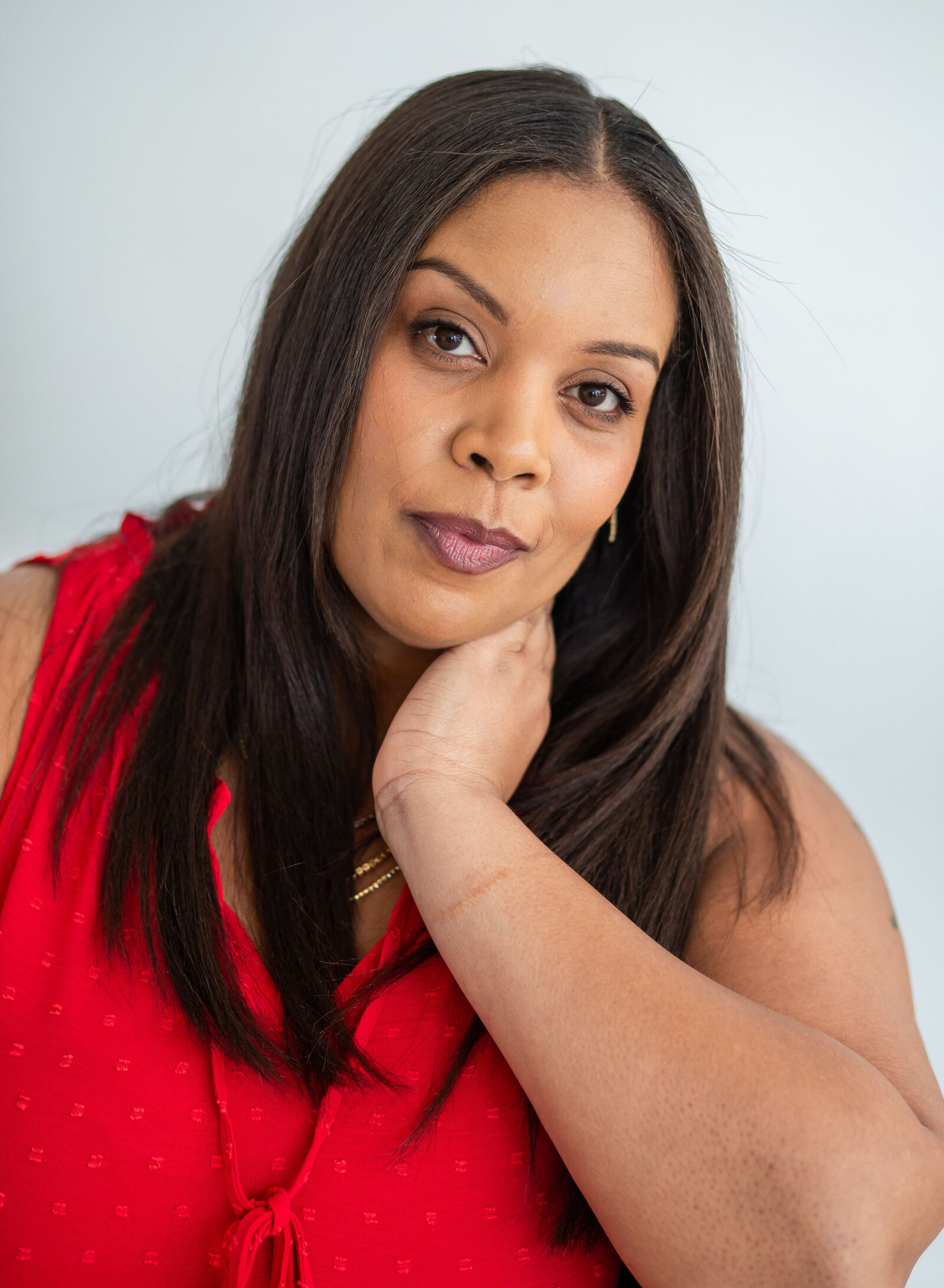 serious headshot woman