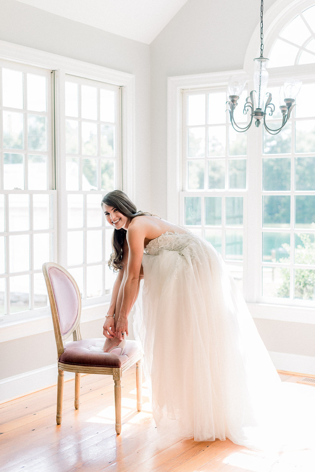 bridal portraits in bright and airy estate house raleigh, NC