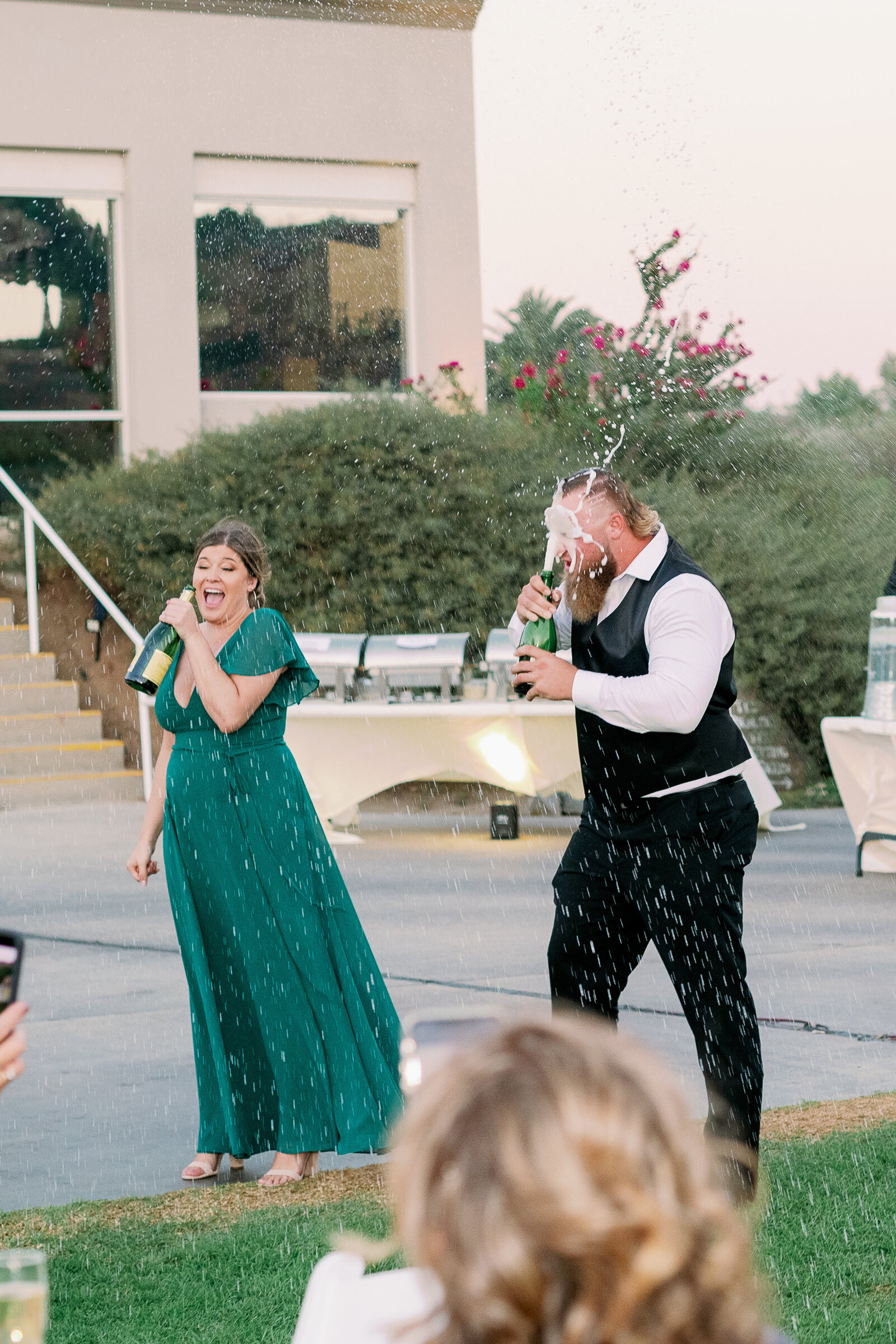 groomsmen and champagne in face wedding photography