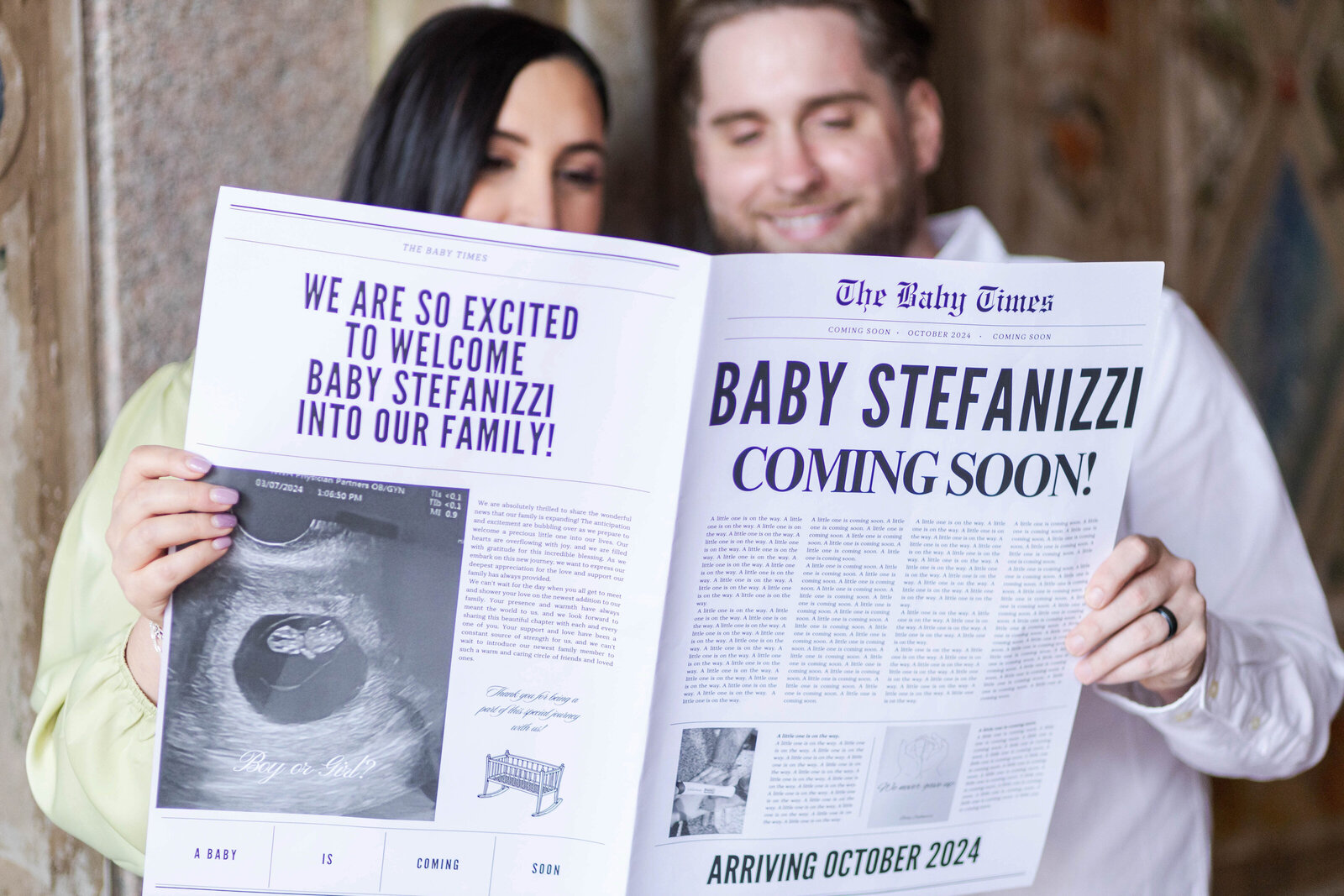 Newspaper baby announcement
