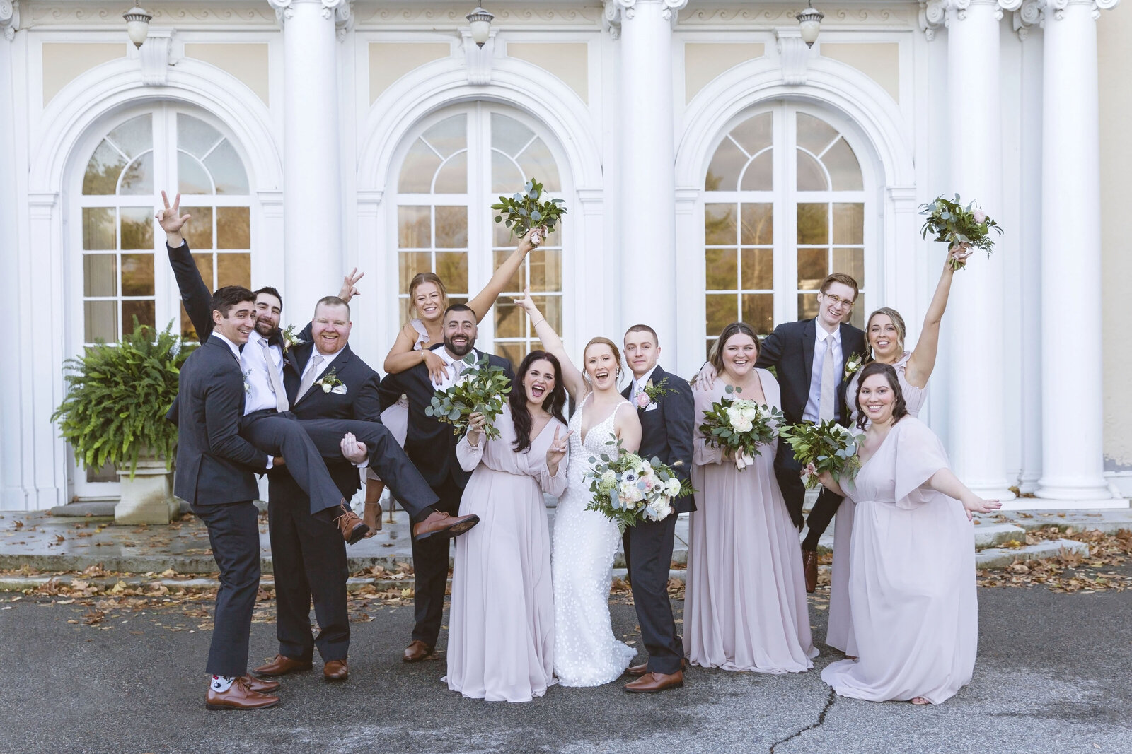 Wedding party celebrates at Tupper Manor