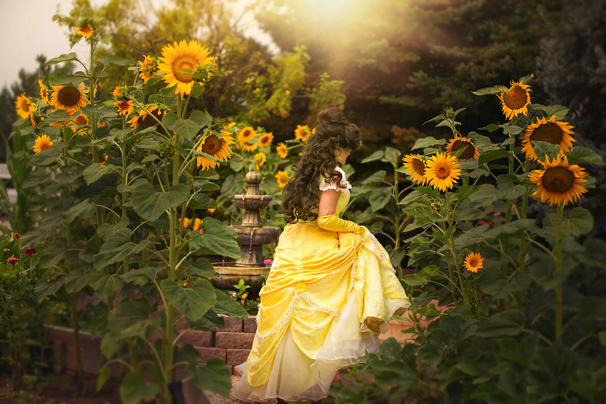 belle-beauty-and-the-beast-sunflowers-fairytale-children-garden-dreamy-colorado-colorful