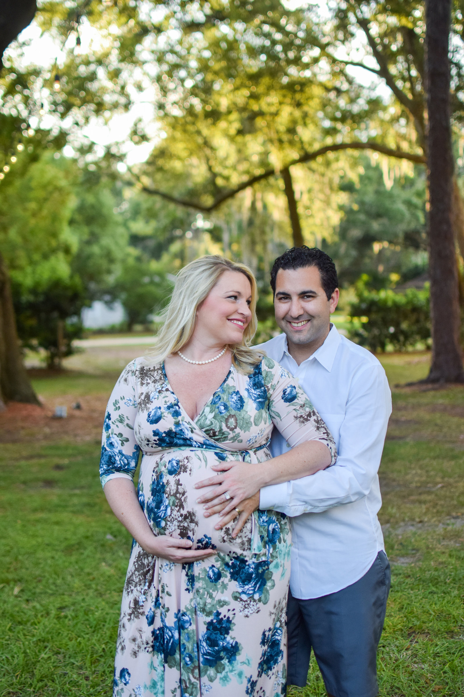 Maternity Pregnant Couple Hugging Windermere Florida