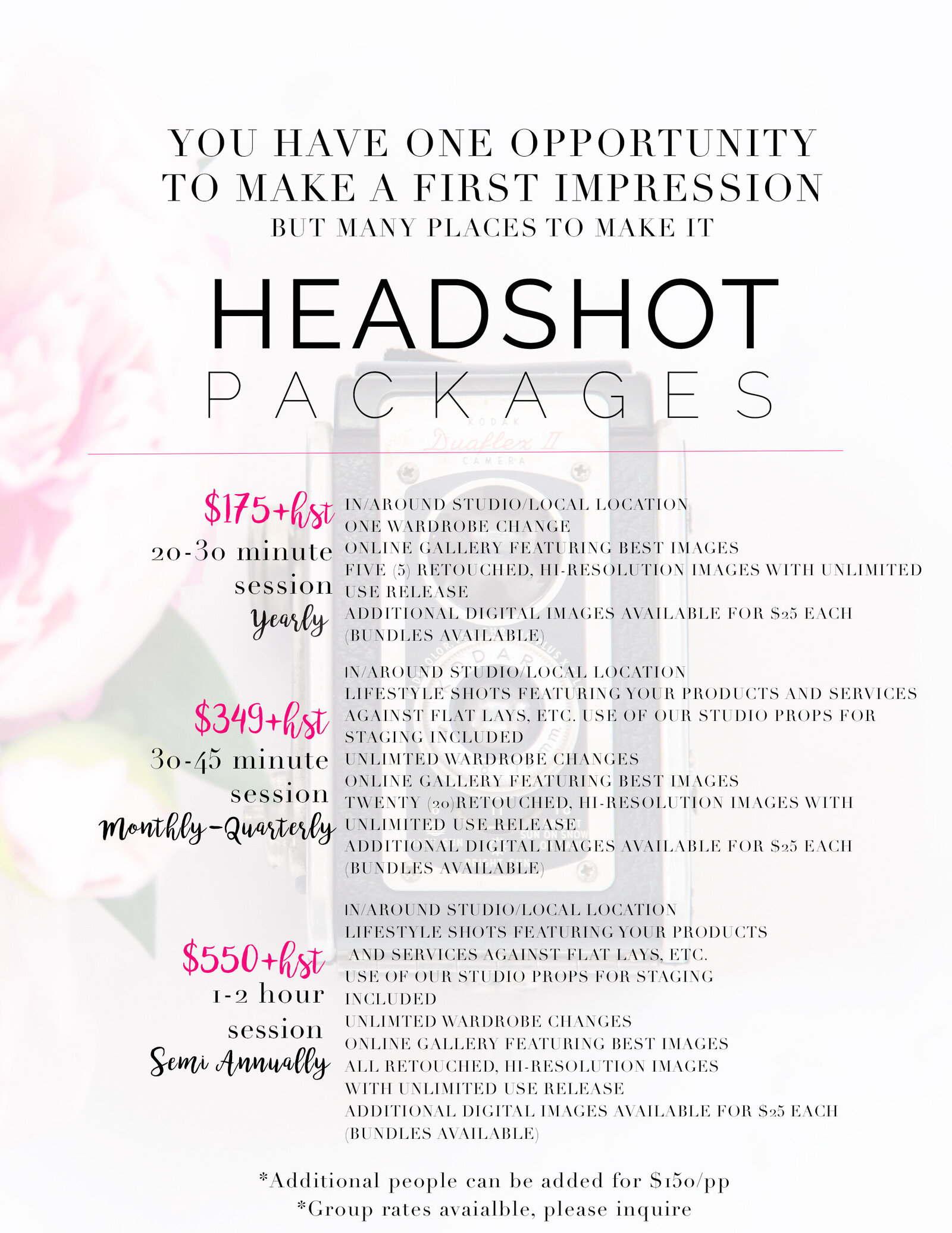 headshot and branding pricing 2020 copy