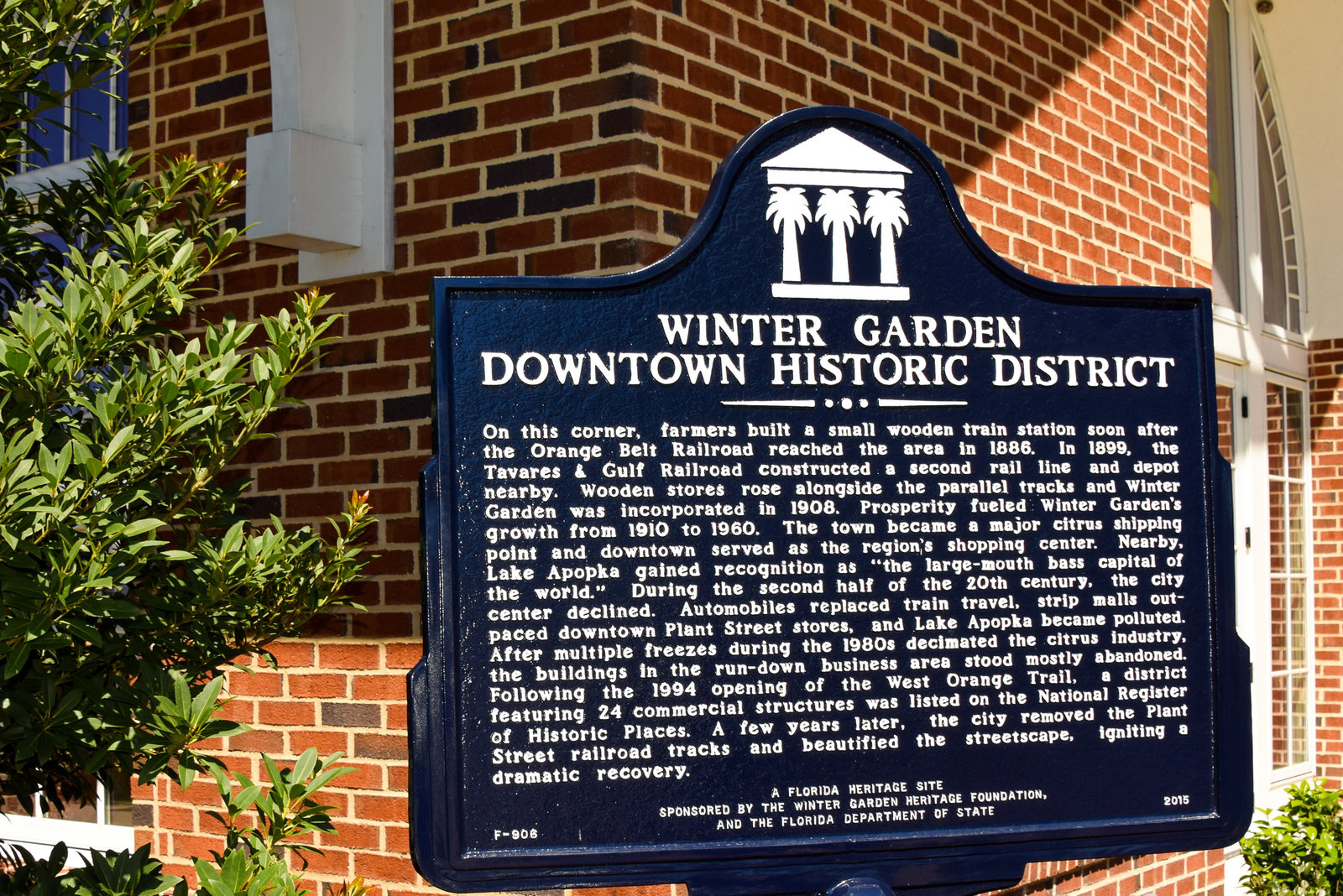 Downtown District Sign Plant Street Winter Garden Florida