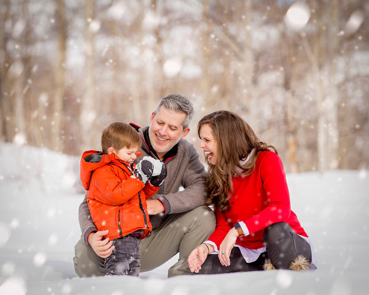 winter Family photos in Crested Butte 