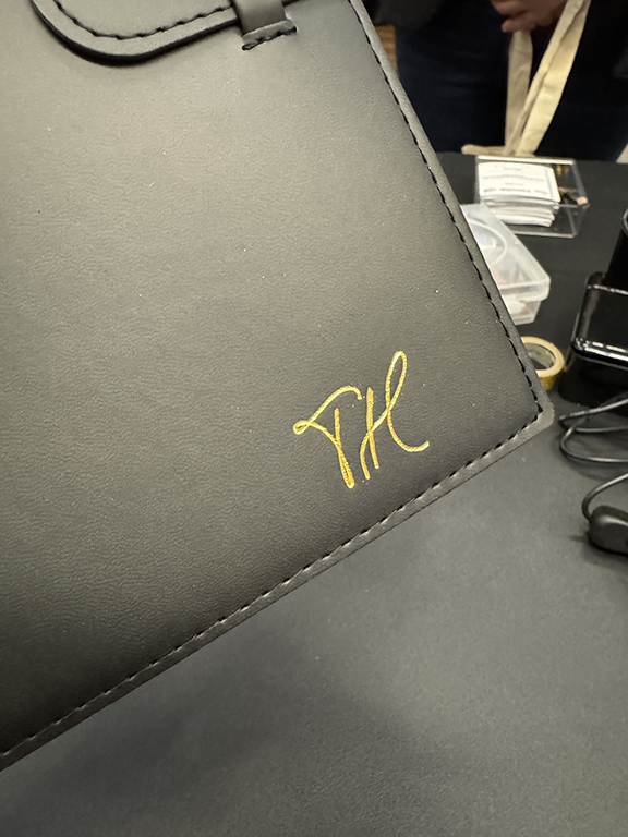 Calligraphed Initials in Gold Hot Foil on Journal