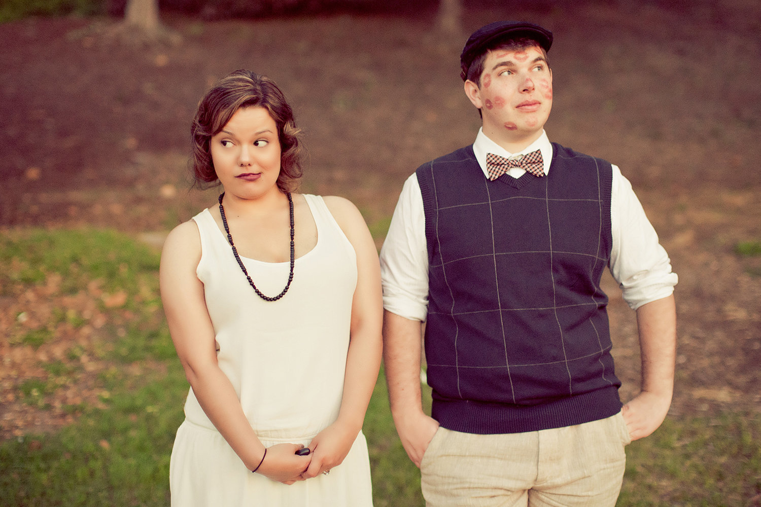 Presidio Park engagement photos fun lipstick photo