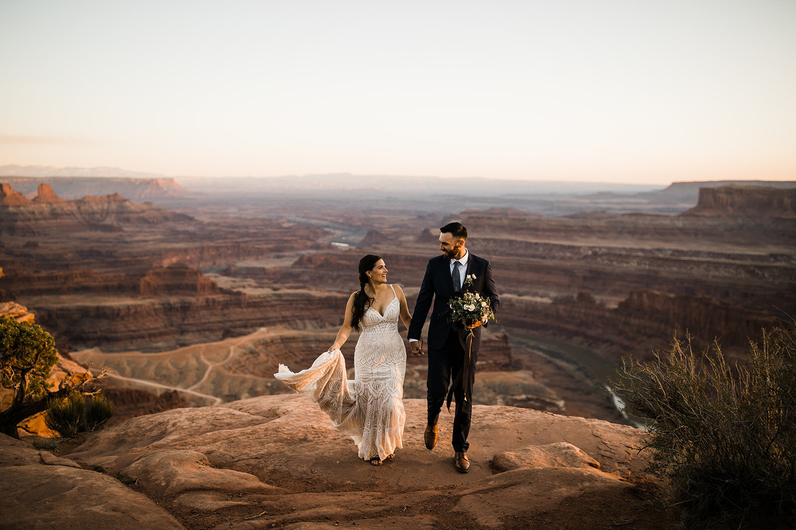 Moab Elopement Couple Photograph by Hazel and Lace