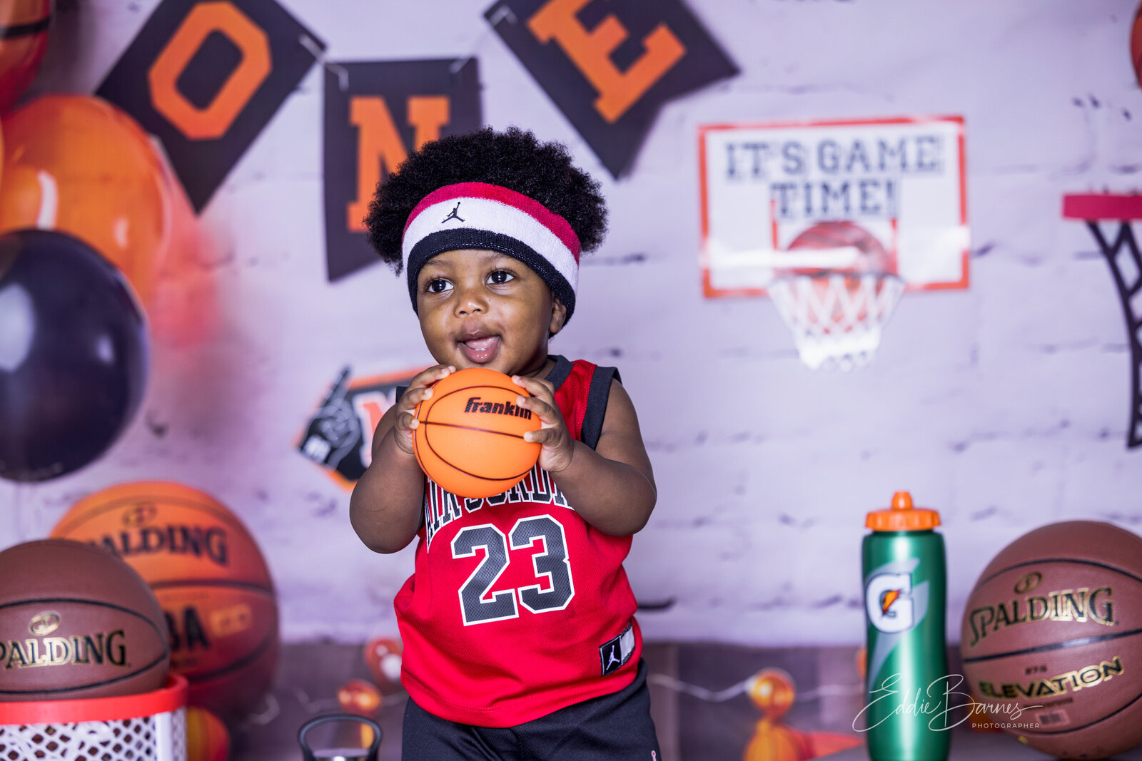 1 year old with basketball