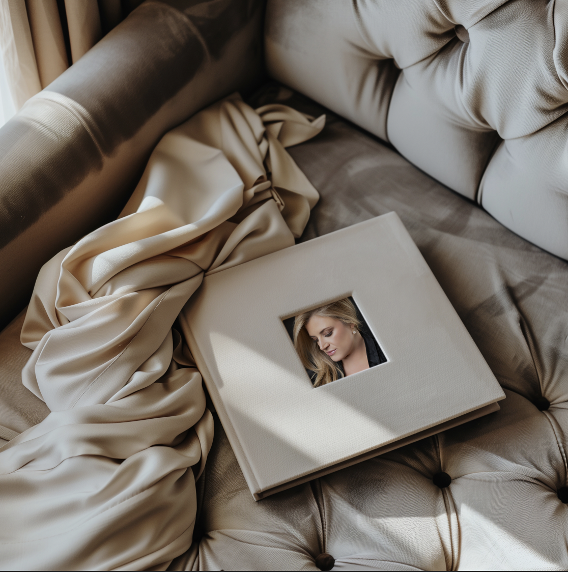 photo of professional boudoir album, atlanta georgia