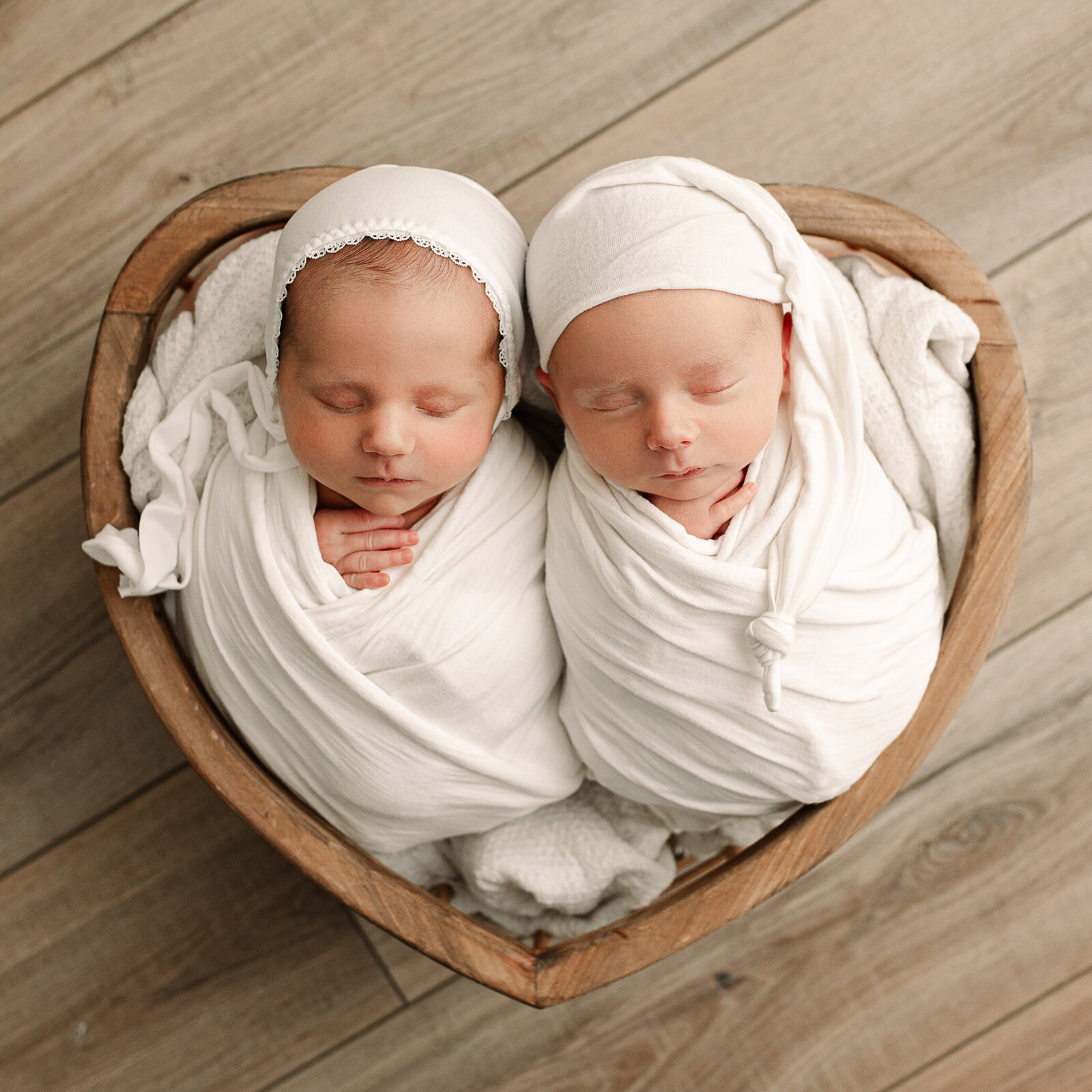 Newborn twins natural light studio session NW Ohio