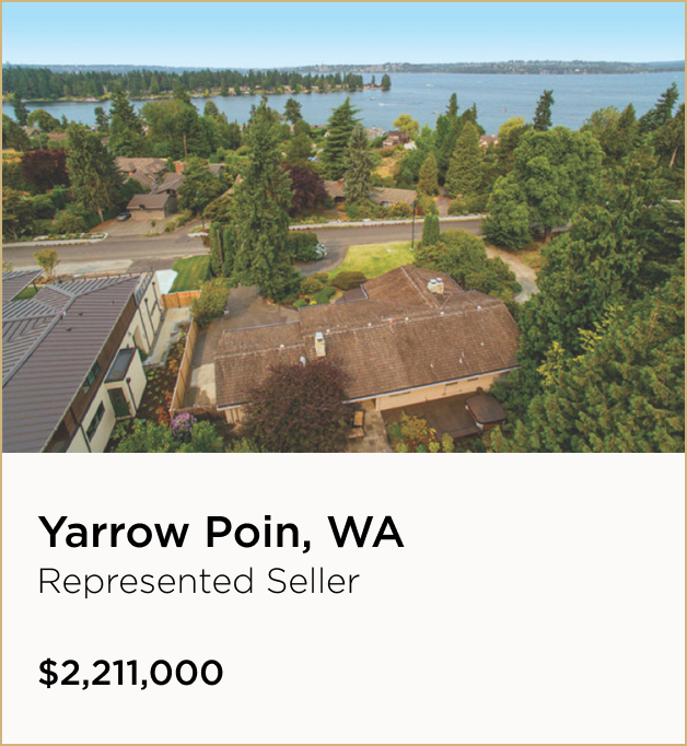 Yarrow Point, WA $2,211,000 – Represented Seller