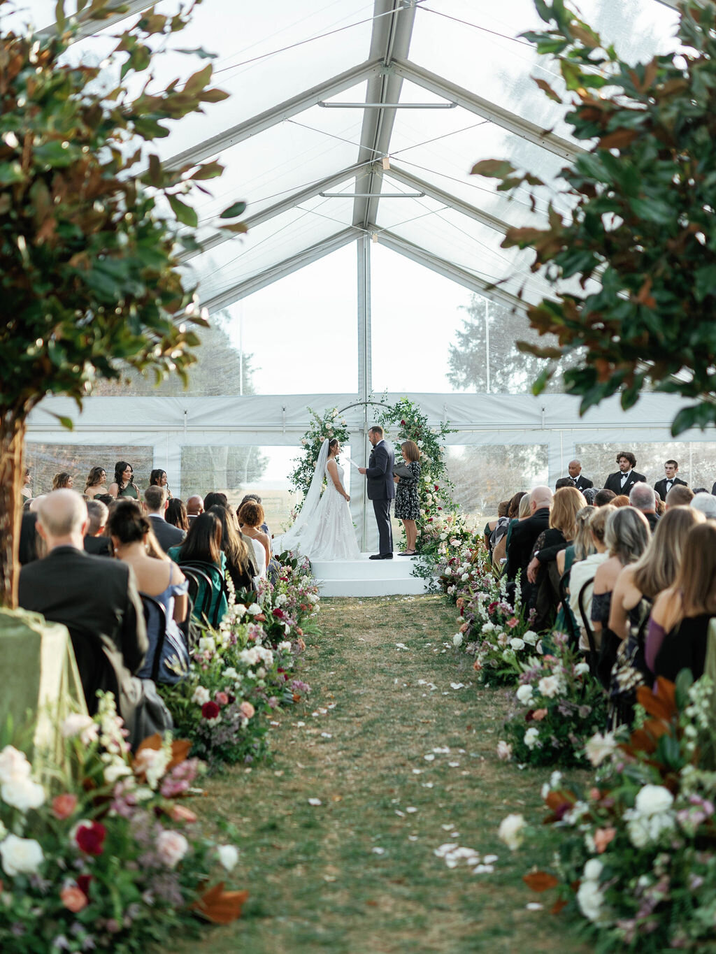 21_Kate Campbell Floral Whitehall Manor tented Winter wedding by Anna and Mateo photo Ceremony