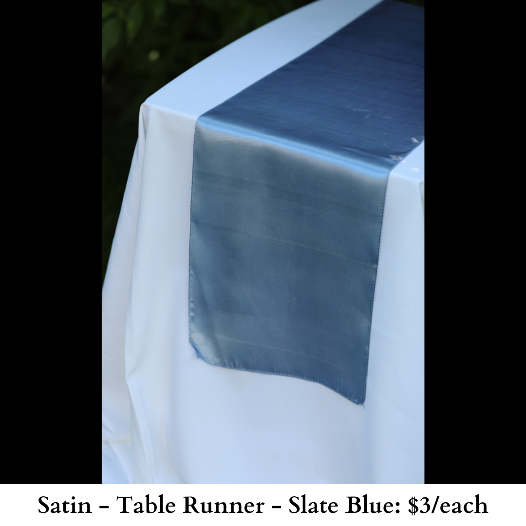 Satin-Table Runner-Slate Blue-195