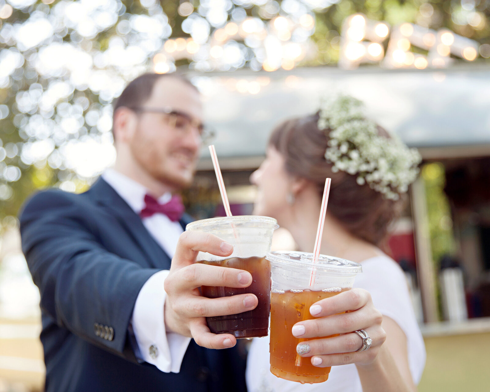 wedding couple cheers coffee bar Hamilton