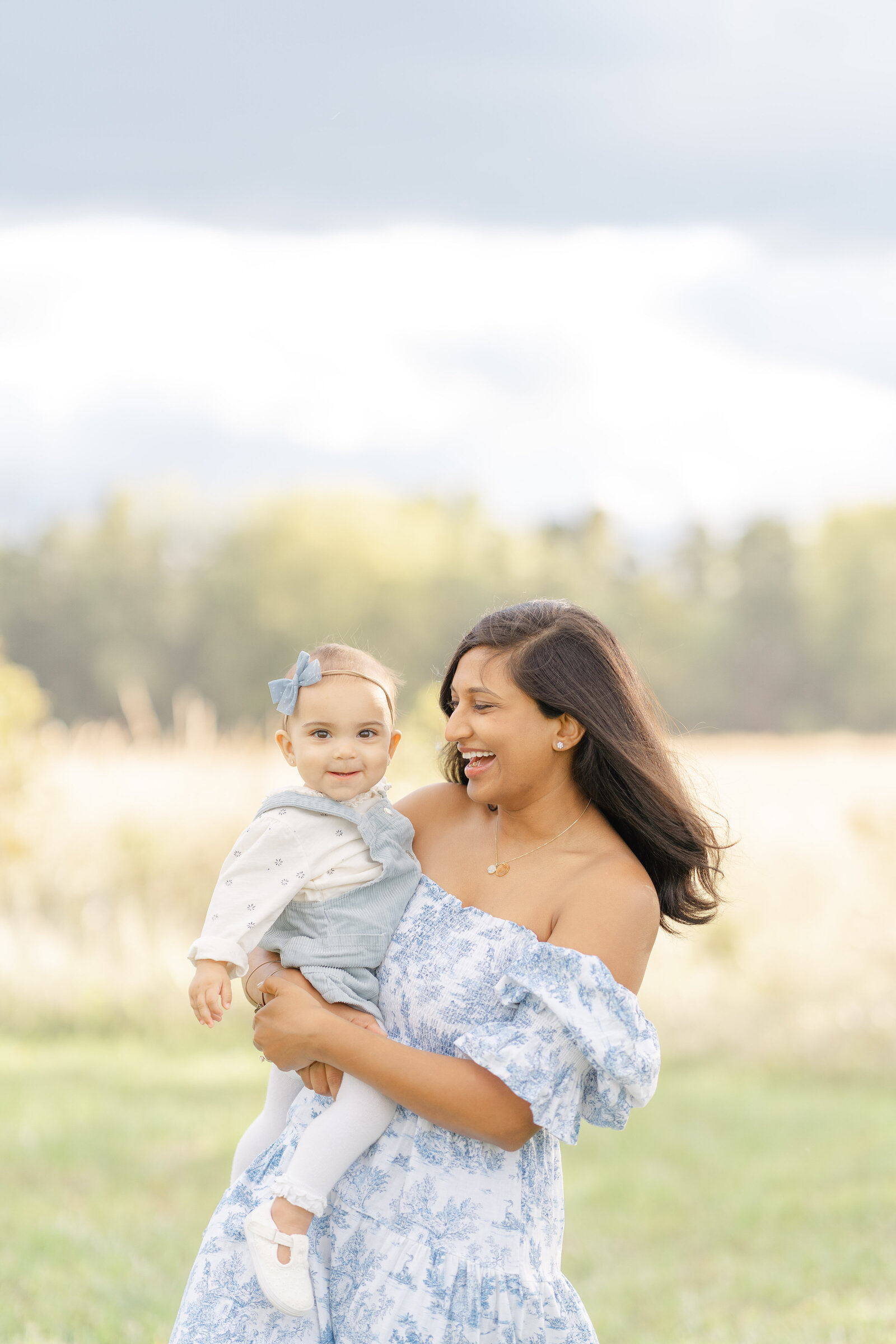 mom and baby smile during Sterling, VA family photo