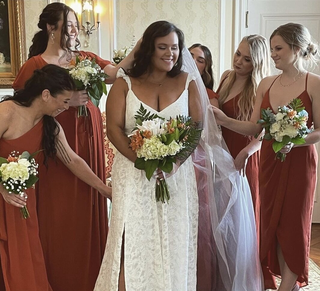 Bride and her bridesmaids with makeup by Studio Z Face + Body
