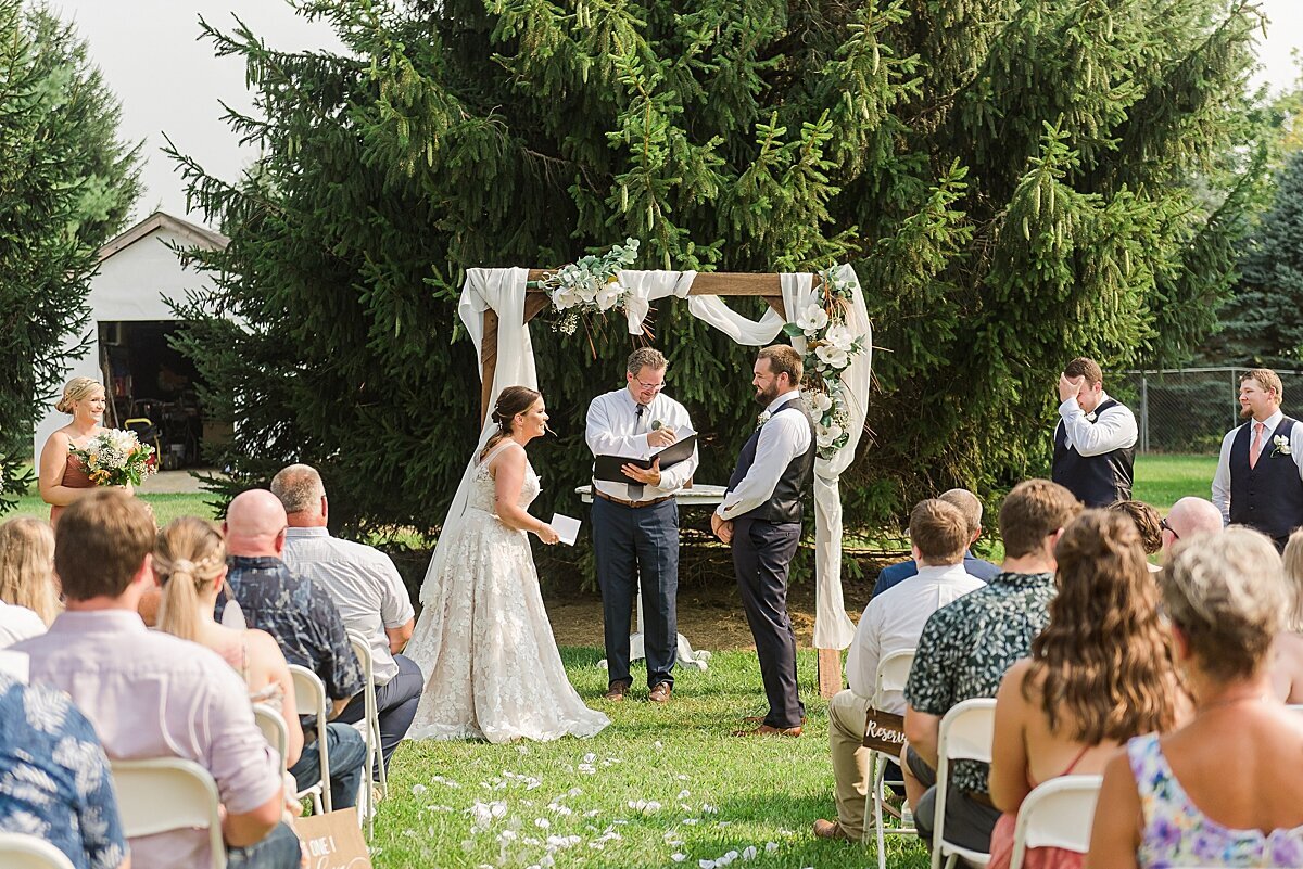 Navy & Rose Summer Backyard Wedding | Danvers, IL_0066