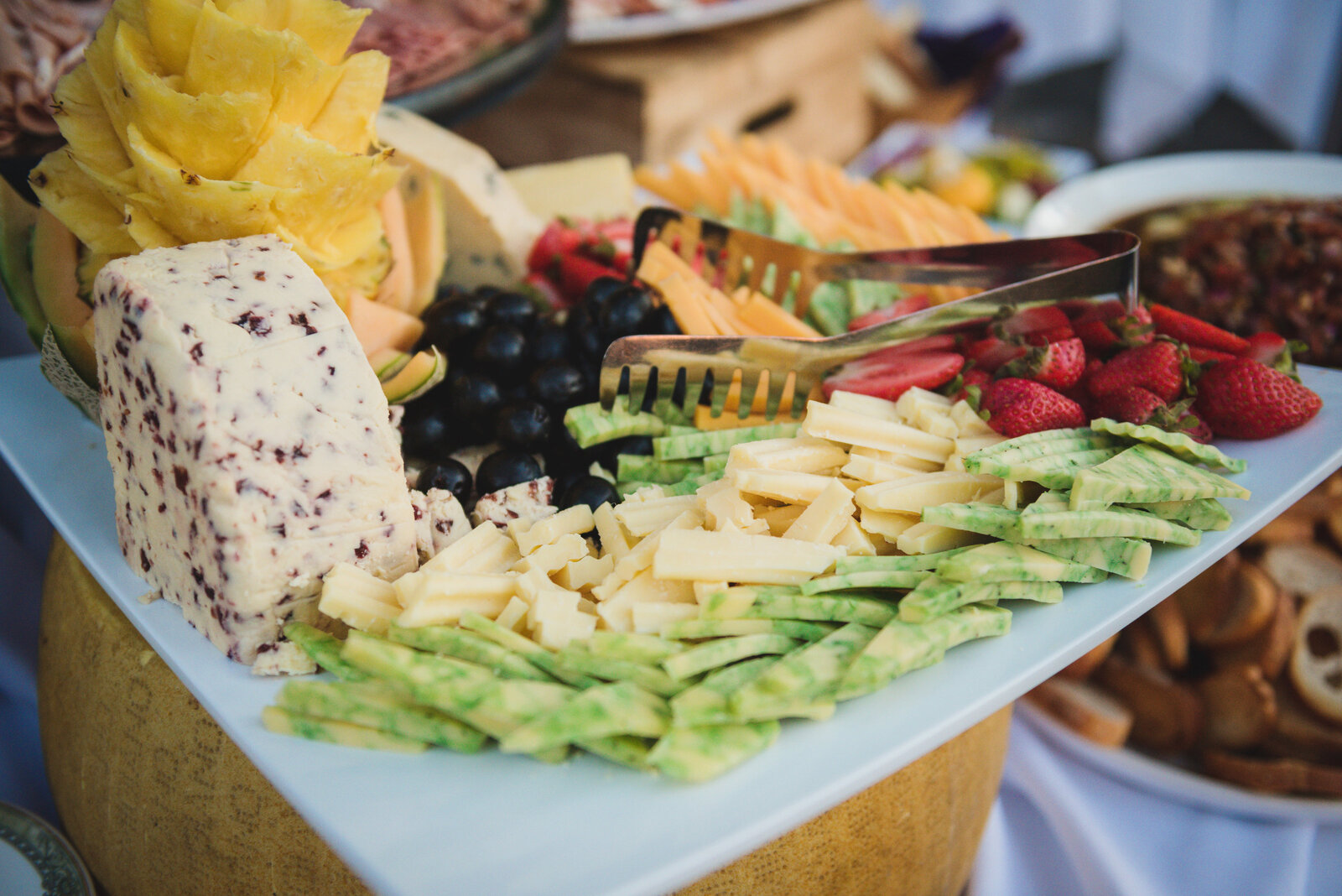 photo of cheese and fruit platter from wedding at Sea Cliff Manor