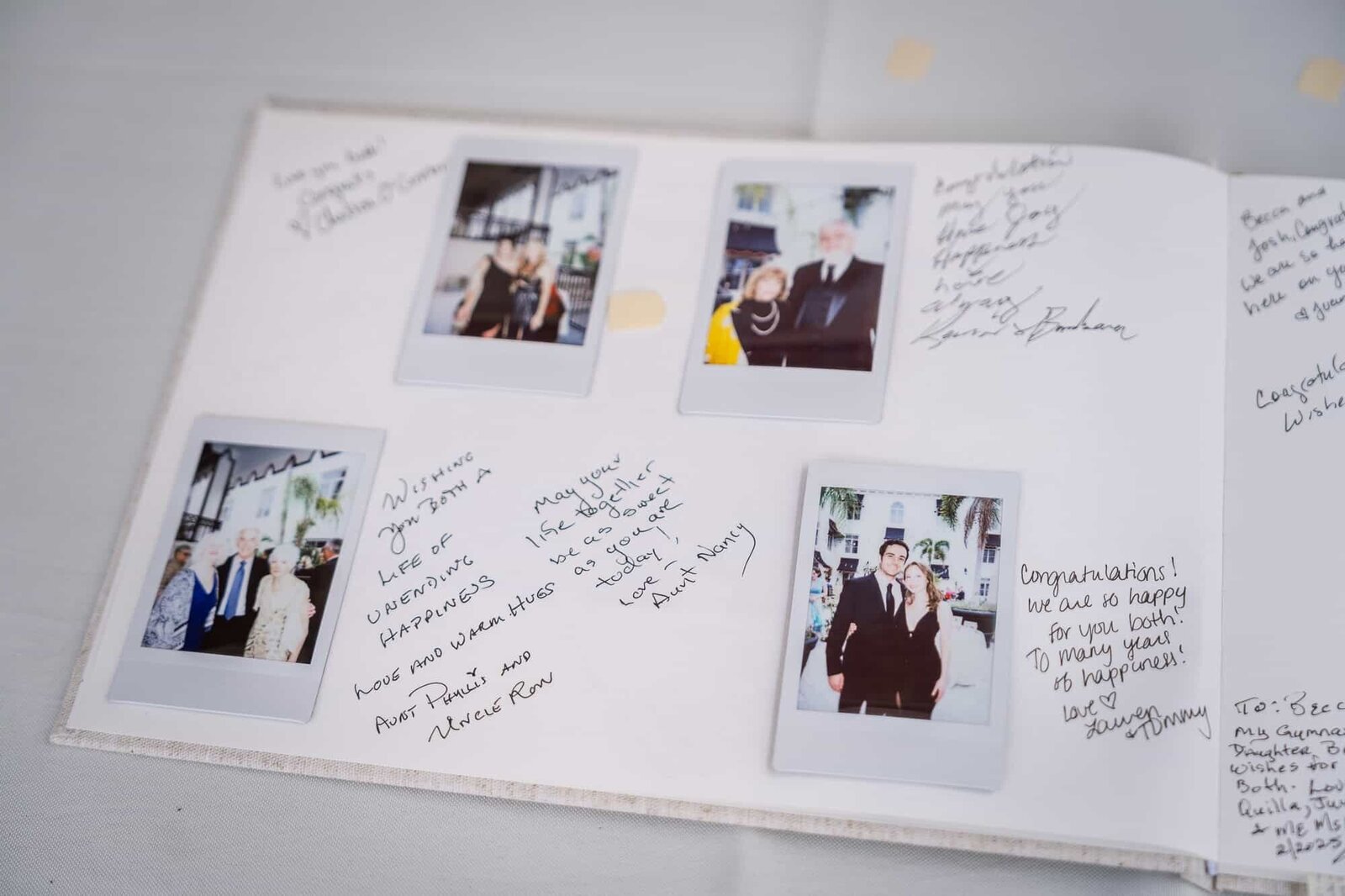 guestbook at St Augustine Wedding