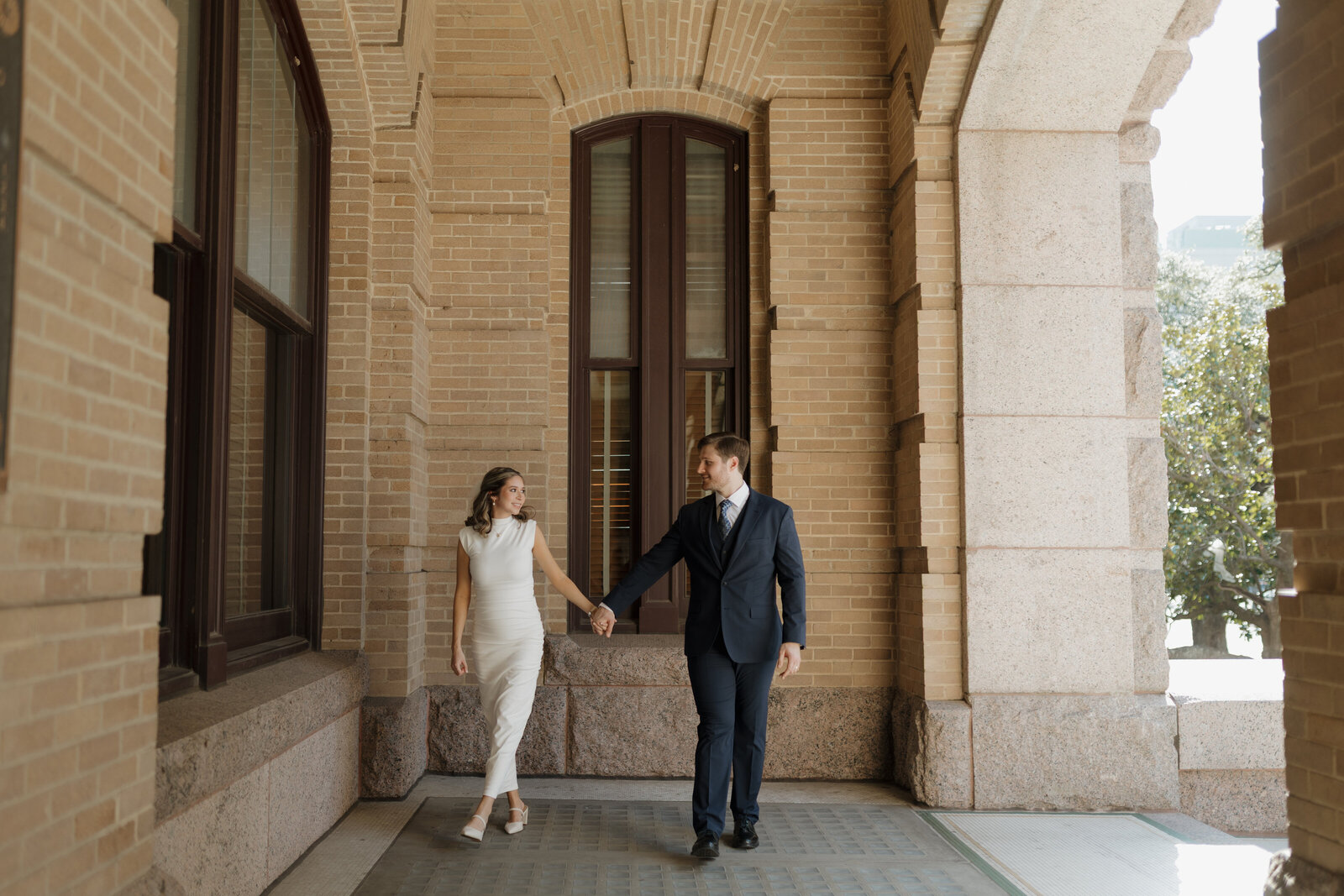 1910 courthouse elopement outside bride and groom