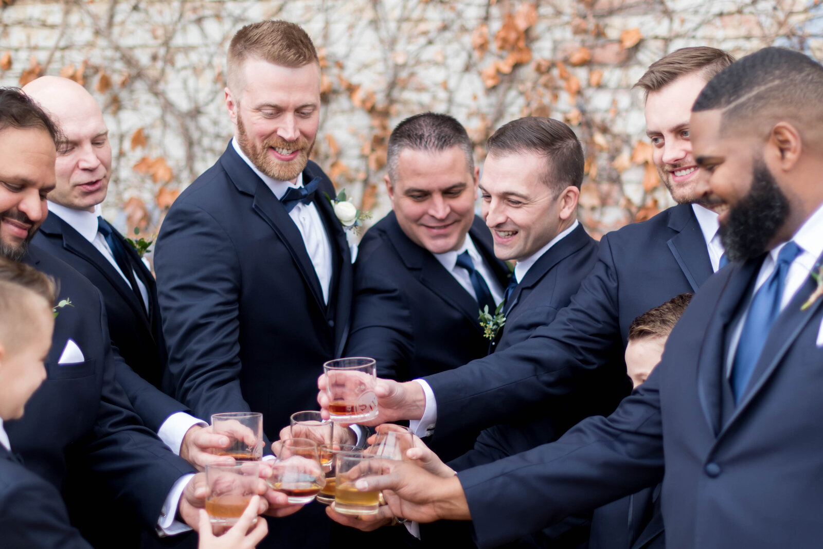 navy wedding suits, whisky groomsmen gifts