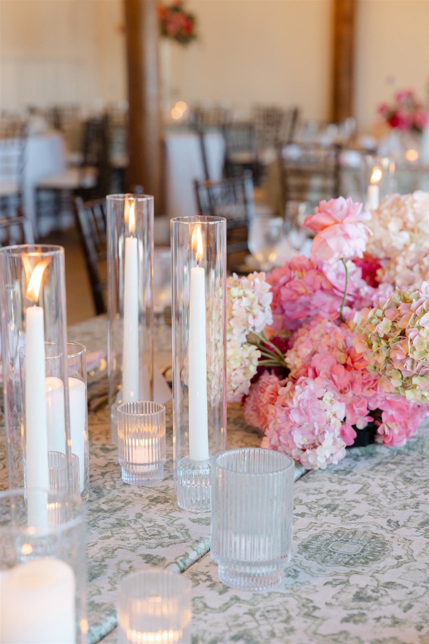 Candlelit tabletop at mission point resort on mackinac island
