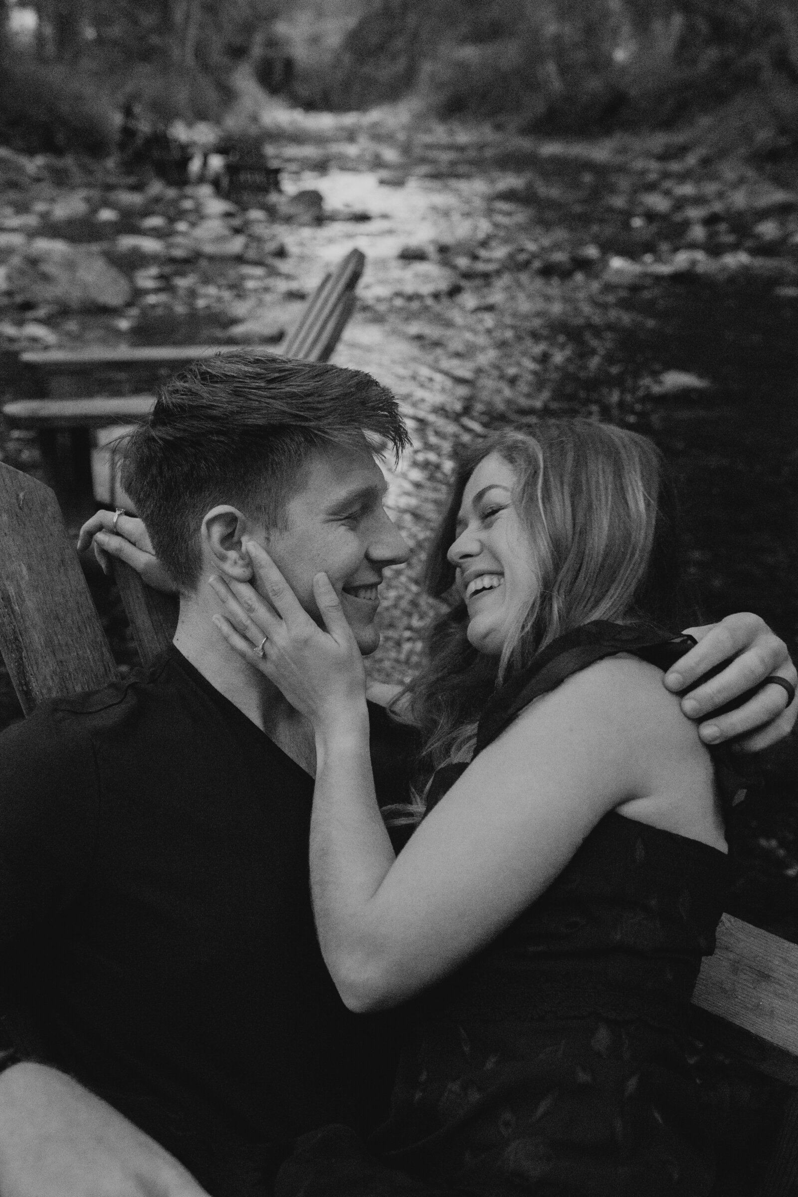 A couple poses for their engagement photos in Big Sur, California.