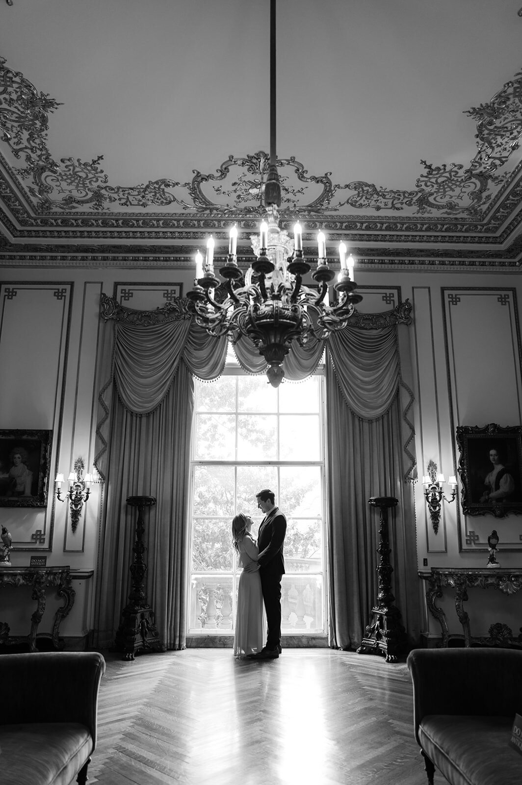 Bridal-inspired engagement dress at historic DC venue Larz Anderson House.3