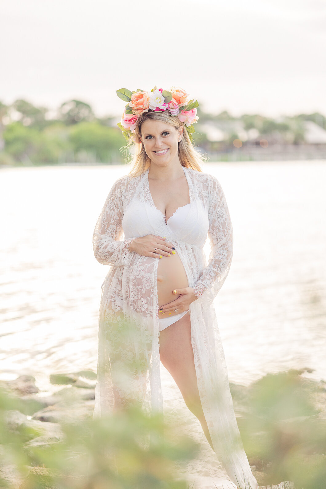 flower crown pregnant mother