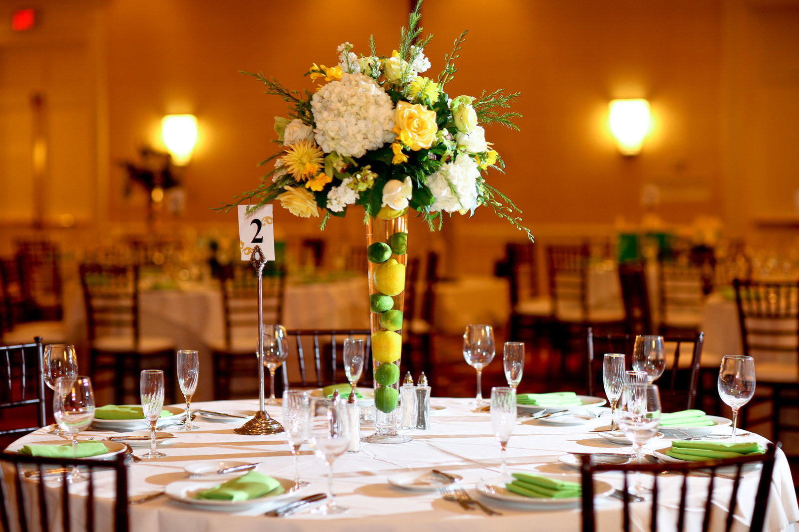 Lemons and Limes Wedding Centerpiece