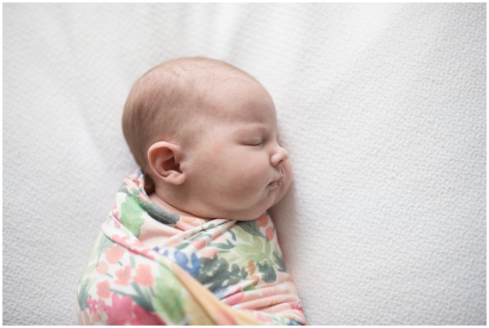 Newborn baby girl chubby cheeks profile Emily Ann Photography Seattle Photographer