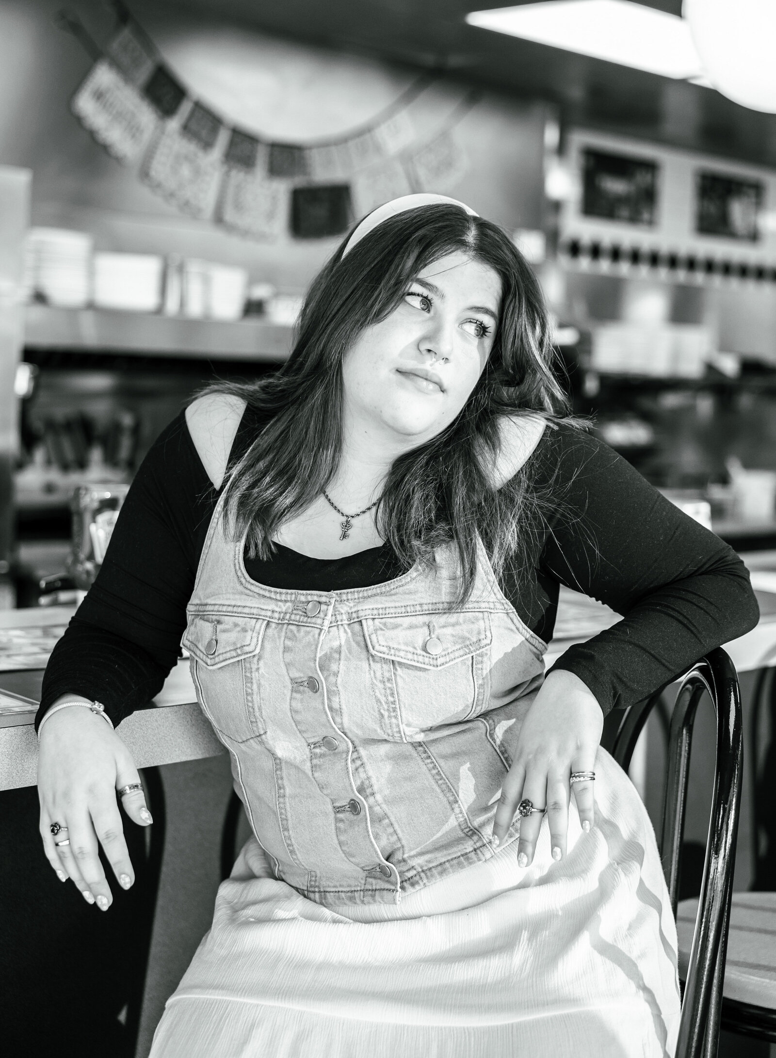 girl at diner counter