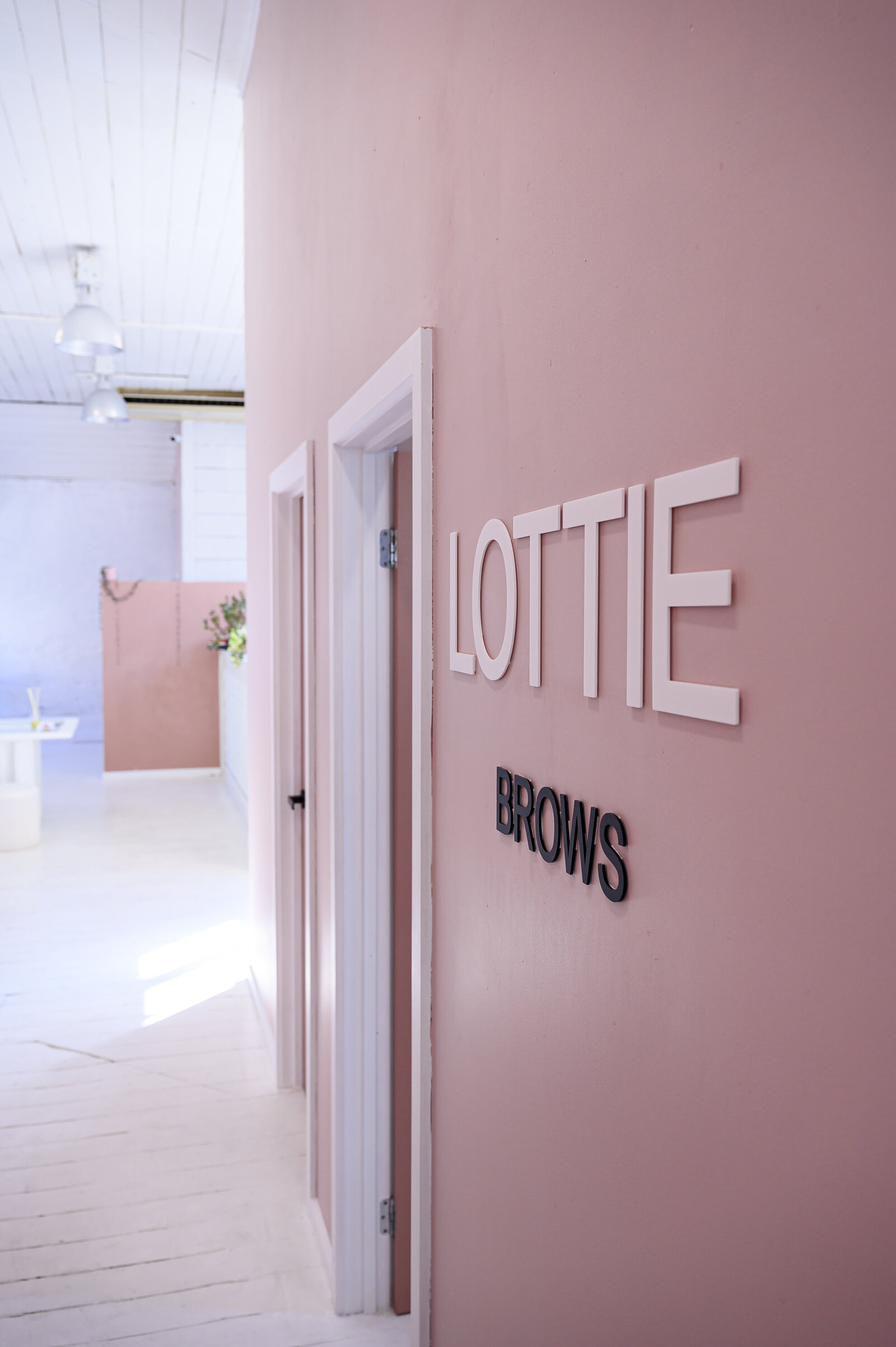 Pink interior of Melbourne salon