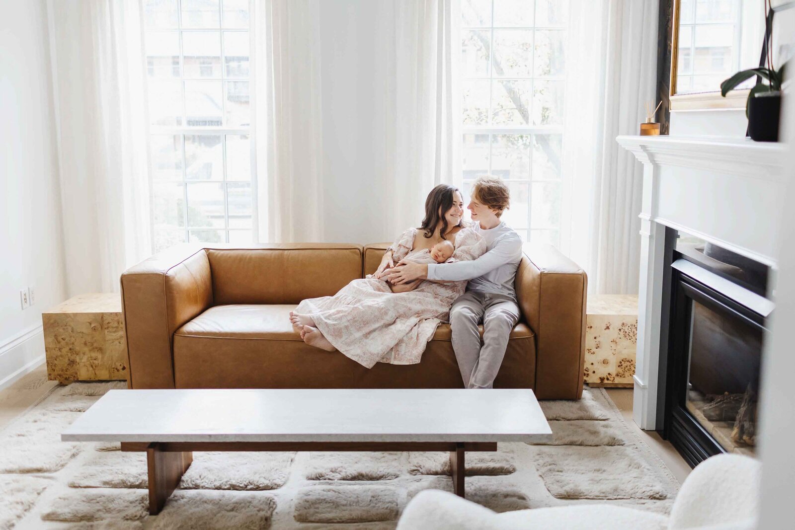 Natural and relaxed newborn photography session in Toronto, capturing the first moments with your baby