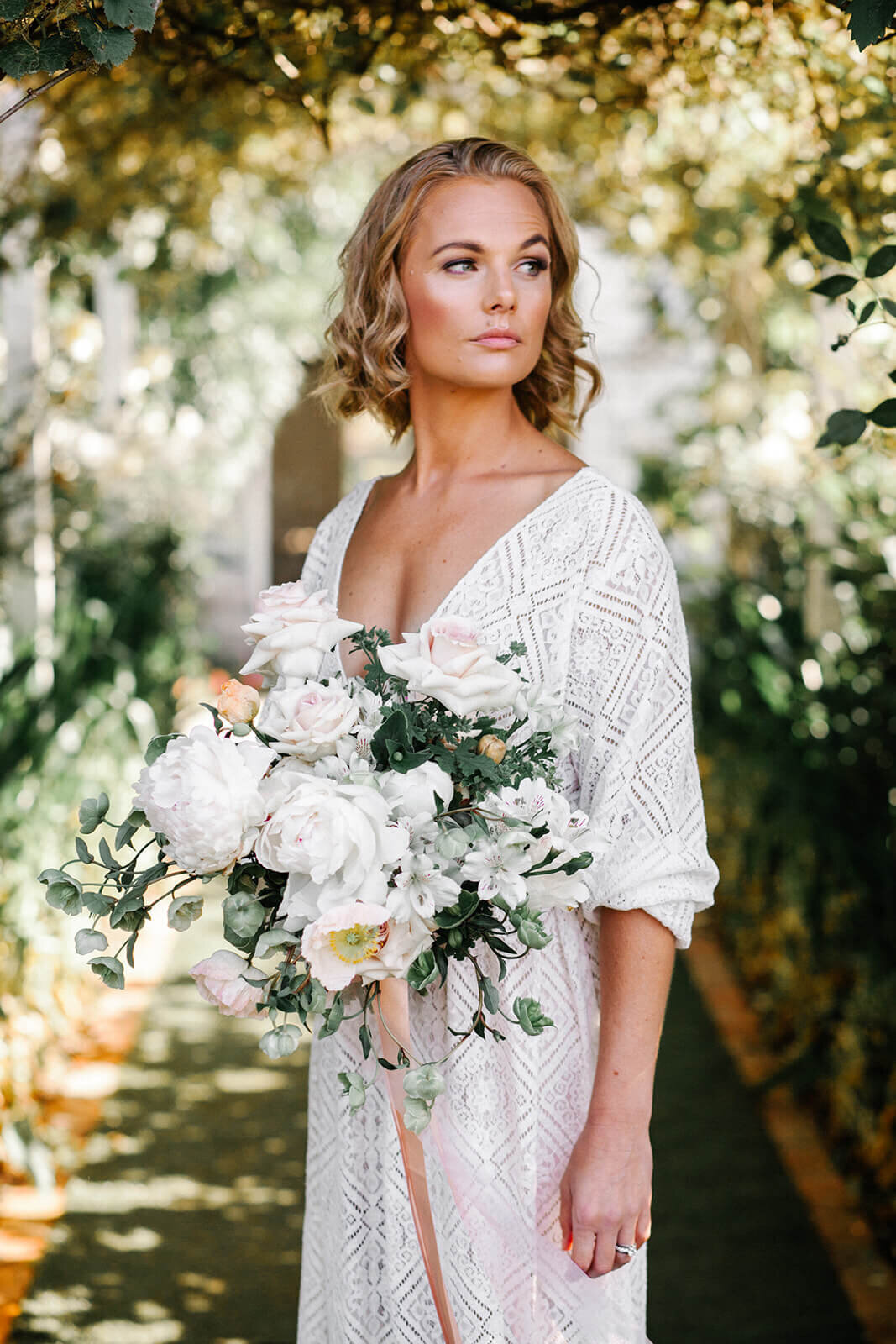 romantic garden bouquet - maleny wedding flowers