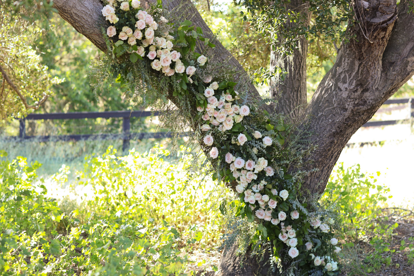 Northern california wedding has stunning floral decorations at venue