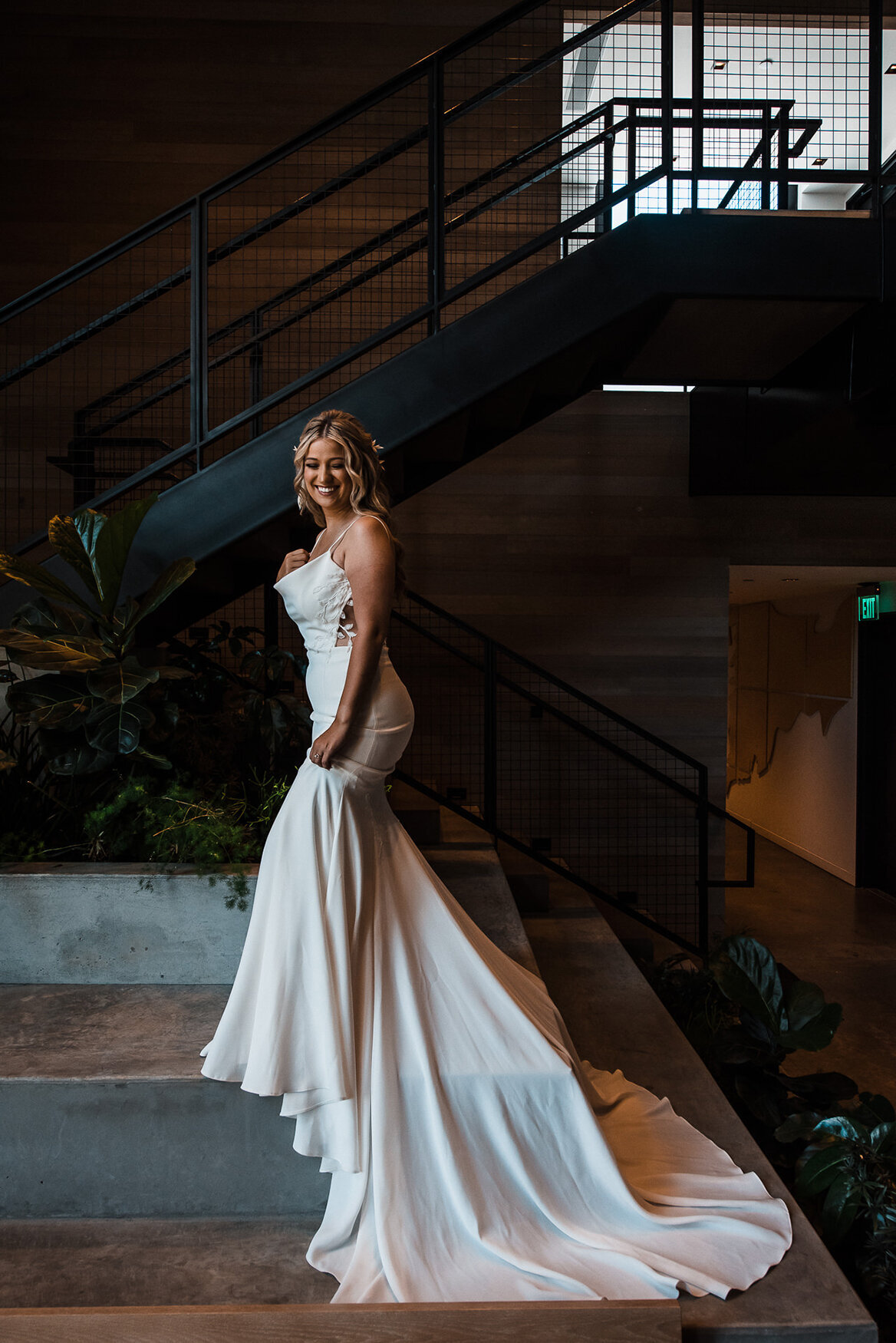 bride on staircase