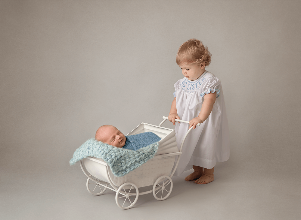 sibling photos in newborn session in Boca Raton