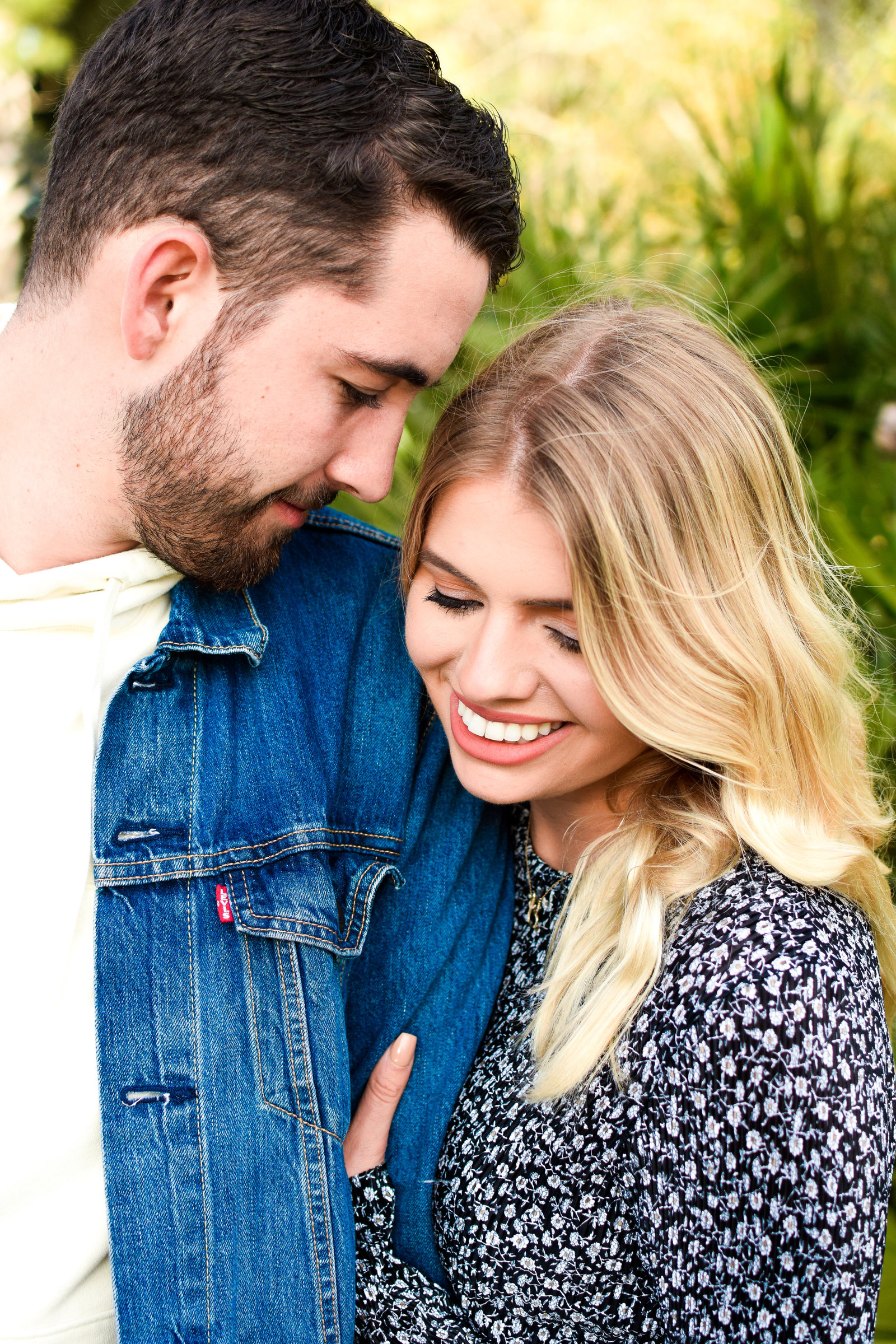 Couple Engagement Hugging Celebration Florida