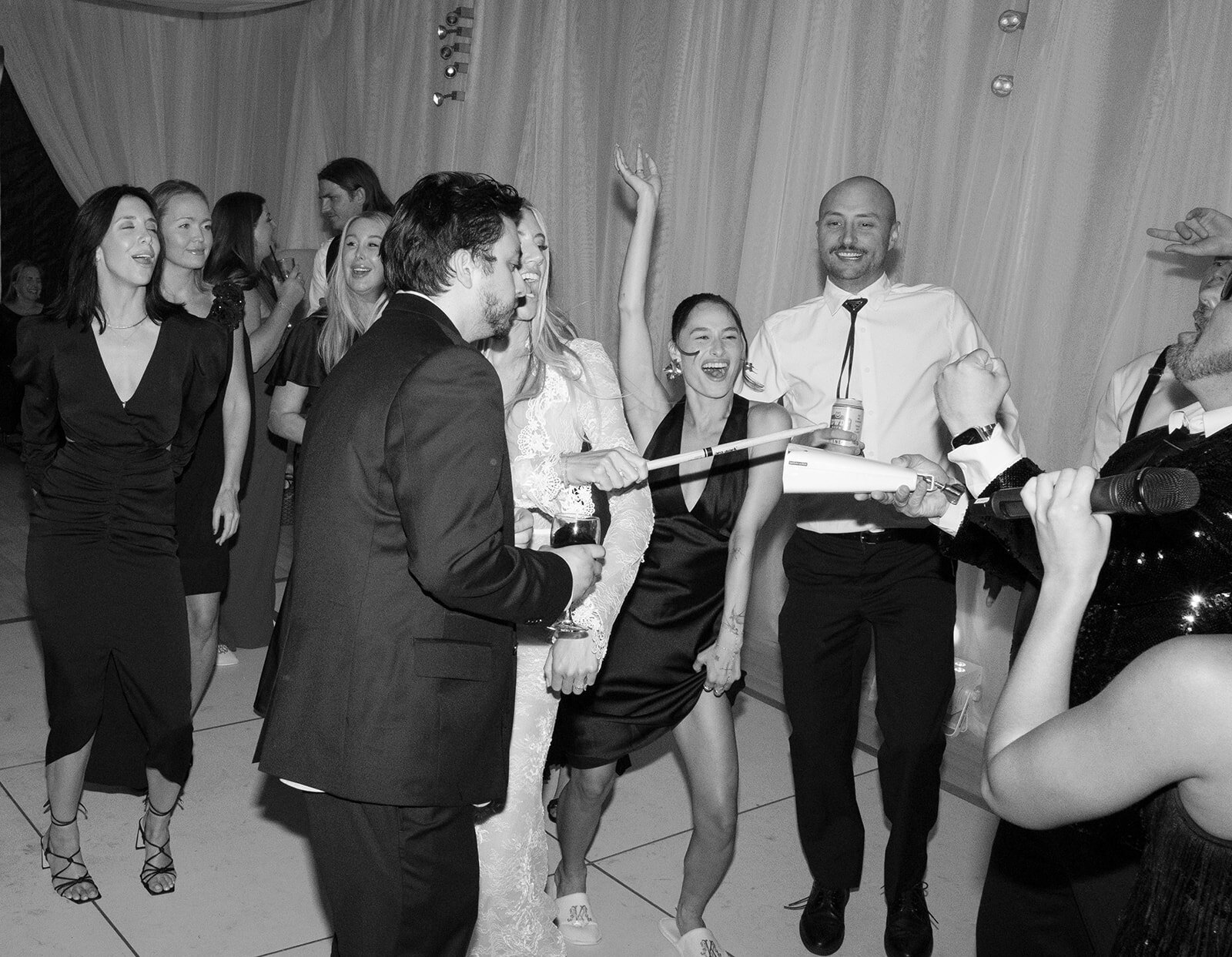 Wedding guests in Aspen celebrating