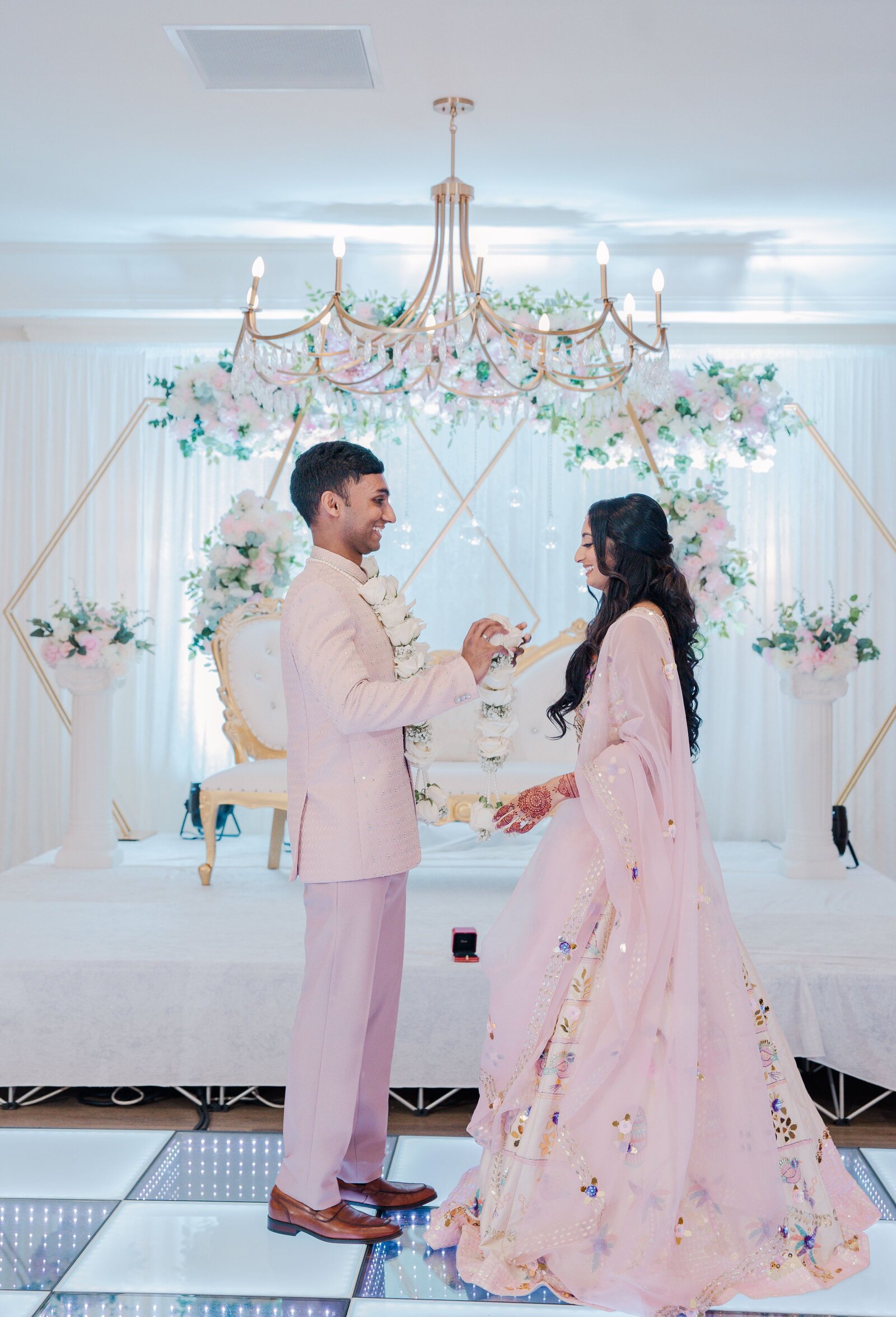 Indian-couple-engagement-ceremony