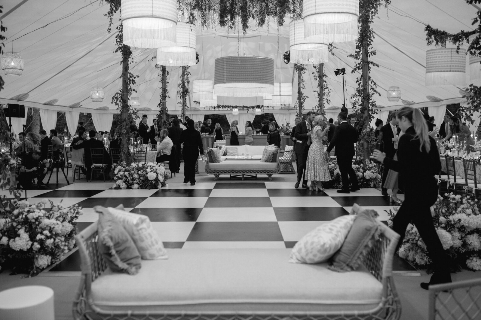 Immersive and Luxury Private Estate and Tented Wedding with Blue, Green and White Color Palette-42